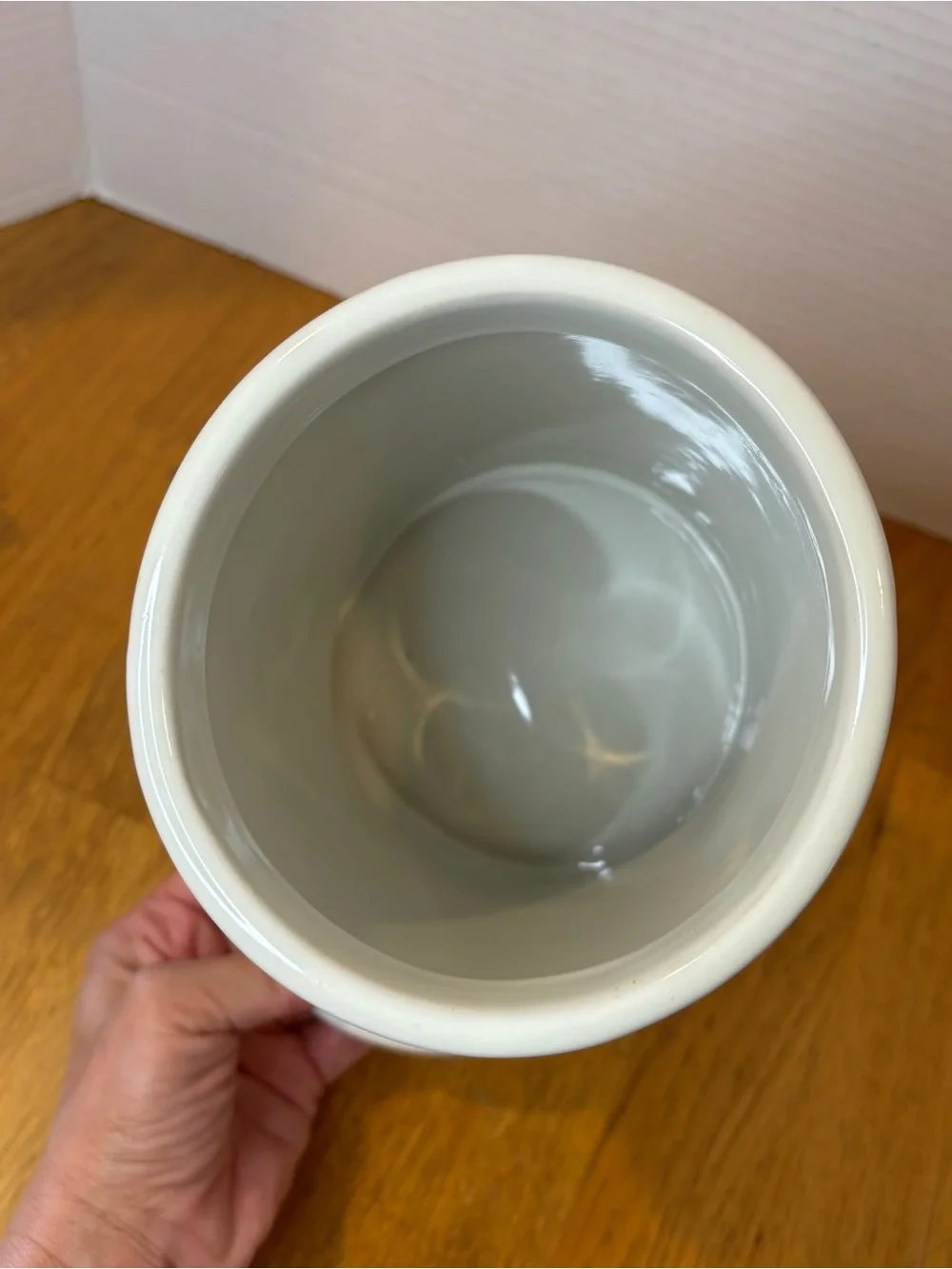Nora Fleming Utensil Holder With a Minis Hole Off White Stoneware ROSE READ